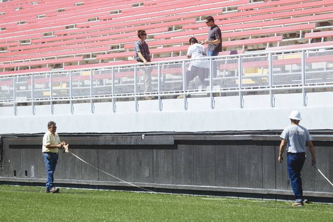 Renovations at Sam Boyd Stadium this summer brought new turf to the facility for the first time since 2003. The $1.2 million project also widened the playing surface, which cut 860 total seats from the east and west sidelines. 
