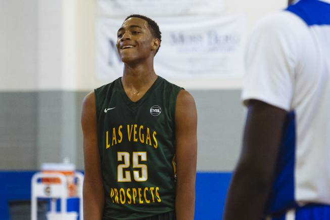 Charles O'Bannon Jr (25) from the Las Vegas Prospects during the Bigfoot Hoops Las Vegas Classic at Desert Pines High School on Thursday, July 23, 2015.