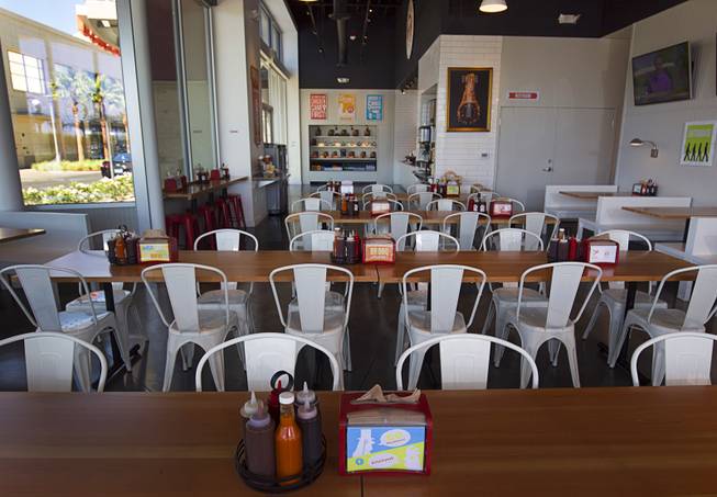 A dining area at Blue Ribbon Fried Chicken in Downtown Summerlin Sunday, July 26, 2015.