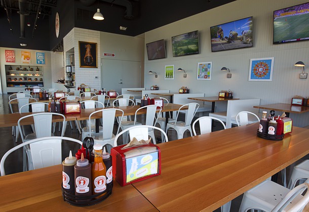 A dining area at Blue Ribbon Fried Chicken in Downtown Summerlin Sunday, July 26, 2015.