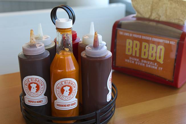 Sauces at Blue Ribbon Fried Chicken in Downtown Summerlin Sunday, July 26, 2015.