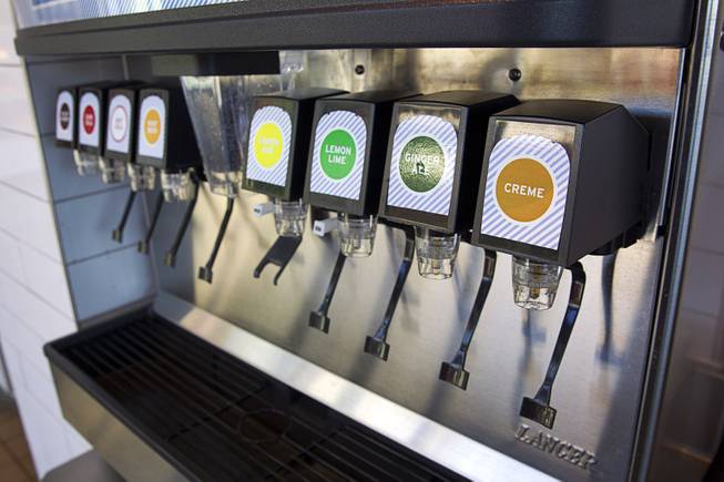 Fountain drinks, including creme soda, at Blue Ribbon Fried Chicken in Downtown Summerlin Sunday, July 26, 2015.