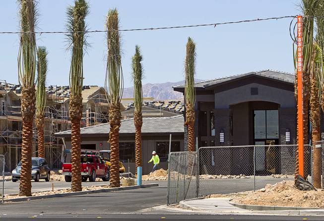 A view of apartment construction on Durango Drive north of the Ikea Las Vegas construction site Tuesday, July 28, 2015.