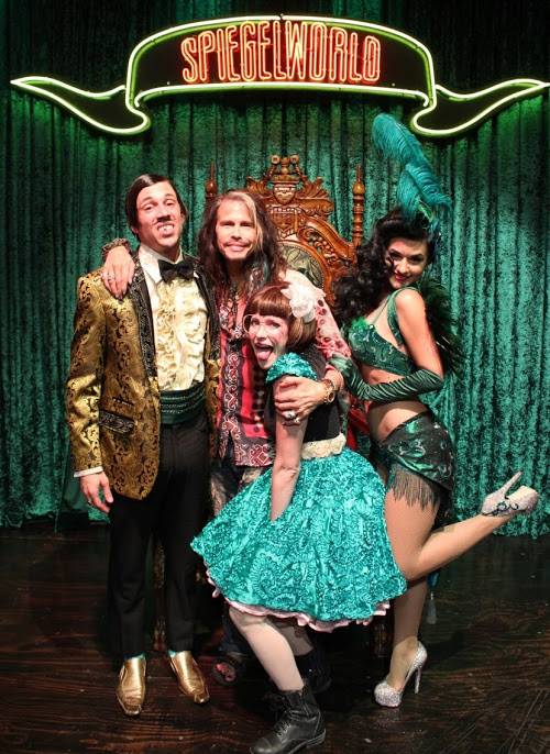 Aerosmith frontman Steven Tyler, with The Gazillionaire, Joy Jenkins and Melody Sweets, attends “Absinthe” on Sunday, Aug. 2, 2015, at Caesars Palace.