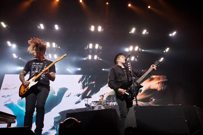 Fall Out Boy performs at Mandalay Bay Events Center on Friday, Aug. 7, 2015, during their “Boys of Zummer Tour” with Wiz Khalifa.
