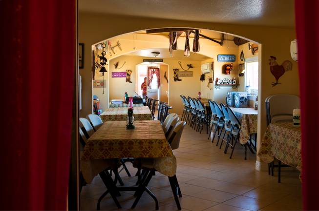 The rustic dining room of the Patch of Heaven church camp in Pahrump owned by pastor Victor Fuentes and wife Annette on Tuesday, July 28, 2015.