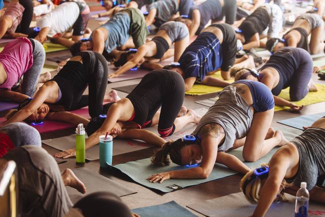 Guests participate in a Silent Savasana session at Red Rock Casino