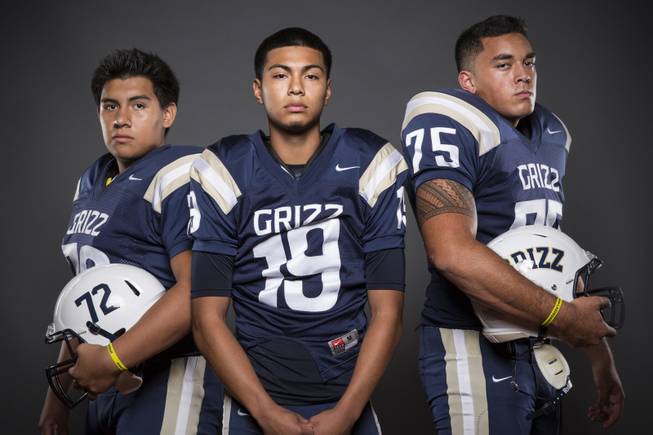 Spring Valley football players Cesar Colin, Antony Vazquez, and Taevian Jacobs before the 2015 Season.