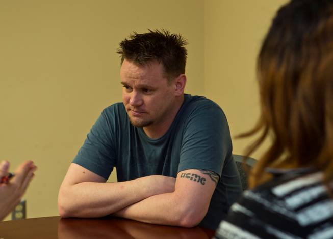 Patient Seth Stromberg gets care for military service PTSD issues at the Rawson Neal Psychiatric Hospital about the Southern Nevada Adult Mental Health Services campus on Wednesday, August 12, 2015.