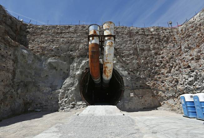 This photo shows the south portal of the proposed Yucca Mountain nuclear waste dump near Mercury.