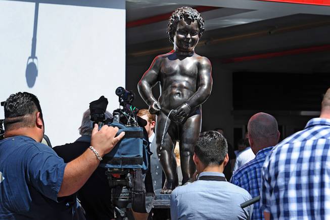 The unveiling of the Manneken Pis Las Vegas statue at The D Las Vegas on Tuesday, Sept. 1, 2015, in downtown Las Vegas.