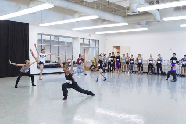Participants audition for “A Choreographers’ Showcase,” featuring talent from Cirque du Soleil and Nevada Ballet Theater, on Friday, Aug. 28, 2015.