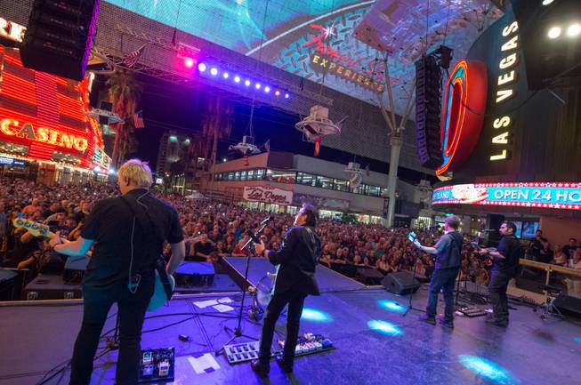 Kansas and Blue Oyster Cult perform a free concert Sunday, Sept. 6, 2015, at Fremont Street Experience in downtown Las Vegas.