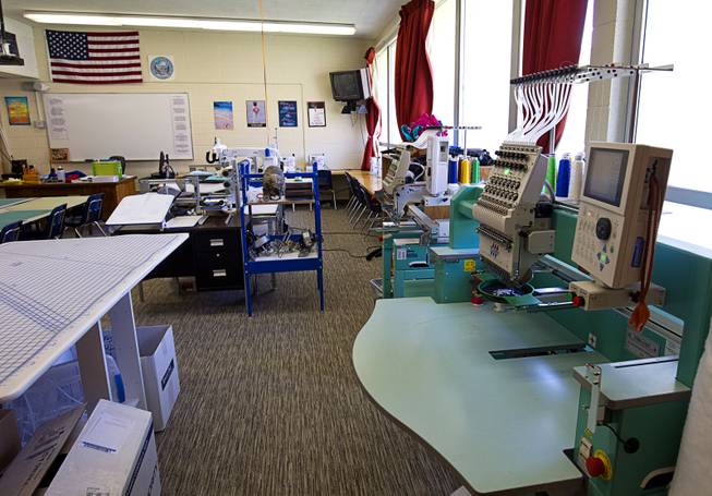A textile lab is shown during a tour of C.O. Bastian High School in Caliente, Nev., about 150 miles north of Las Vegas,Tuesday, Sept. 8, 2015. The Lincoln County school, which serves teens in the Caliente Youth Center, boasts a variety of vocational services.