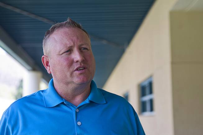 C.O. Bastian High School Principal Ken Higbee responds to a question during an interview at the school in Caliente, Nev., about 150 miles north of Las Vegas,Tuesday, Sept. 8, 2015. The Lincoln County school, which serves teens in the Caliente Youth Center, boasts a variety of vocational services.