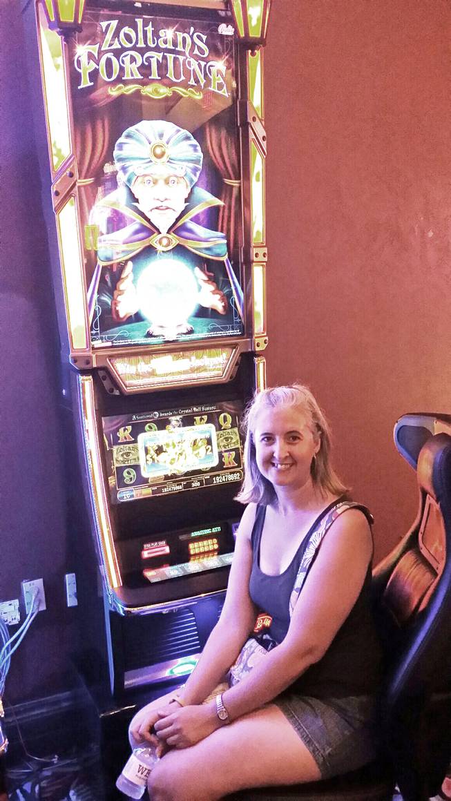 A woman identified only as Nicole L. won a $1.9 million jackpot playing a Zoltan's Fortune slot machine at the Fiesta Henderson on Sept. 2, 2015.