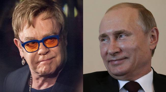 Elton John and Vladimir Putin