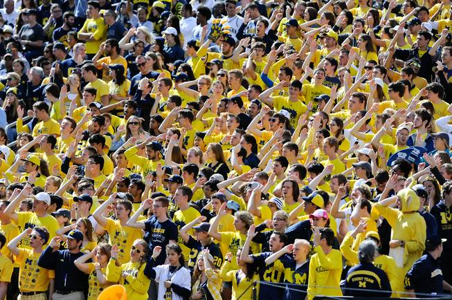 Michigan student section is seen during the game at Michigan Stadium on Saturday, September 19, 2015.