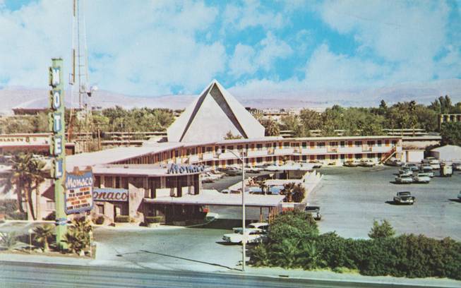 A Monaco Motel postcard from Bob Stoldal's collection on September 19, 2015.