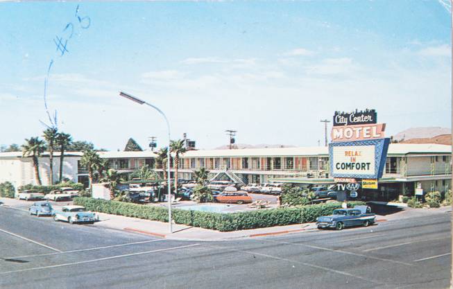 A Cite Center Motel postcard from Bob Stoldal's collection on September 19, 2015.