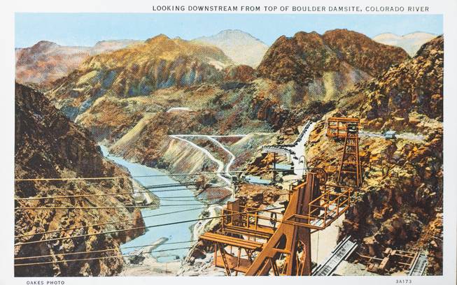 A Boulder Damsite postcard from Bob Stoldal's collection on September 19, 2015.
