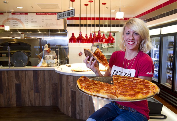 Pizza Forte co-owner Nikki Ferraro poses in the pizza shop at the Hard Rock Thursday, Sept. 24, 2015.