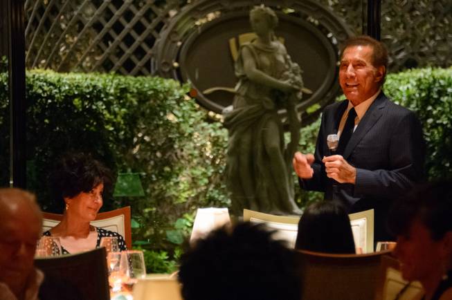 Steve Wynn address attendees at the “Sinatra 100” book-release dinner at Sinatra on Wednesday, Sept. 23, 2015, in Encore.

