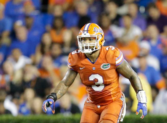 Florida linebacker Antonio Morrison (3) plays defense against East Carolina during the second half of an NCAA college football game, Saturday, Sept. 12, 2015, in Gainesville, Fla. Florida won 31-24.