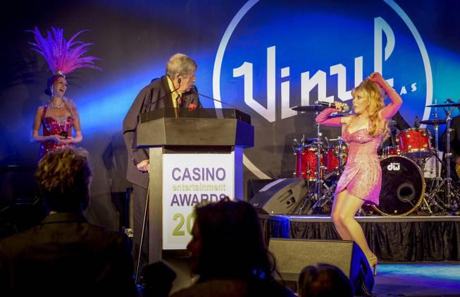Casino Entertainment Legend Award winner Jerry Lewis and Charo perform ...