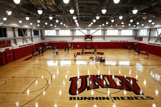 A view of the Rebels' first basketball practice of the season at the Mendenhall Center on UNLV campus Monday, Oct. 5, 2015.