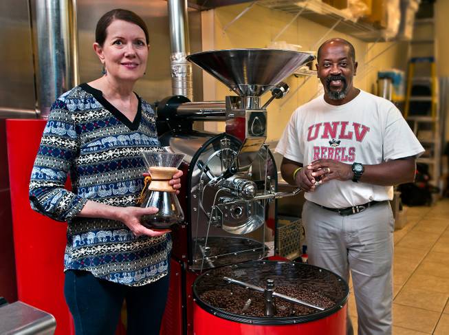 Avery's Coffee owners Linda and Sherman Ray are pleased to be roasting all of the coffee they serve from their cafe within the Village Square shopping center on Tuesday, October 06, 2015.  The center property recently sold for more than twice what it sold for in 2011.