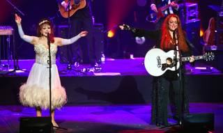 Naomi Judd and Wynonna Judd — The Judds — perform during opening night of “Girls Night Out,” their nine-show run, on Wednesday, Oct. 7, 2015, at the Venetian.
