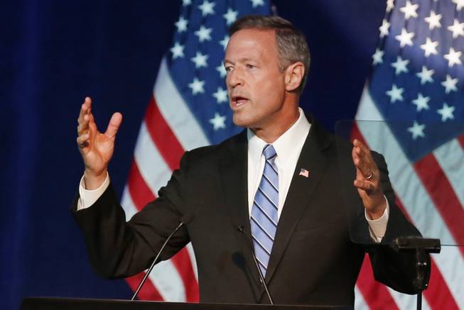 In this photo taken Aug. 28, 2015, Democratic presidential candidate former Maryland Gov. Martin O'Malley speaks in Minneapolis.
