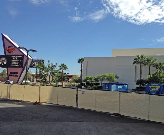 A look at the first day of construction of the 30,000-square-foot exhibit space and convention center Wednesday, Oct. 14, 2015, at the Hard Rock Hotel.