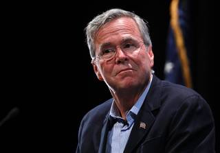 Republican presidential candidate Jeb Bush participates in the Libre Initiative's policy forum series 