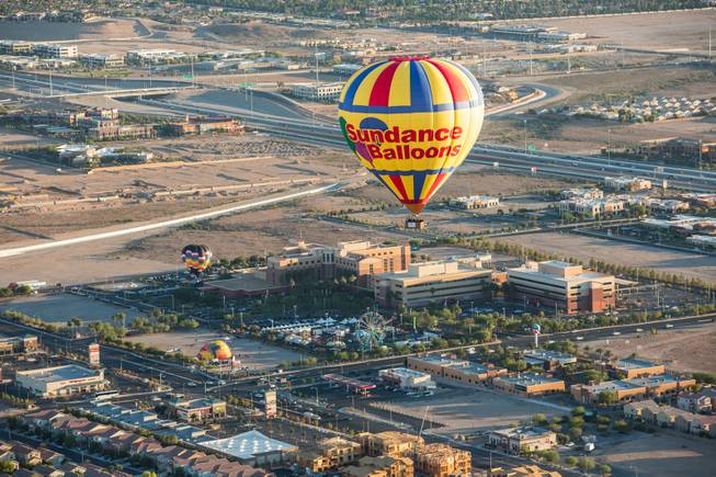 Hot air balloons take to the sky during the 5th annual Balloon Festival at Southern Hills Hospital, Friday Oct. 23, 2015.