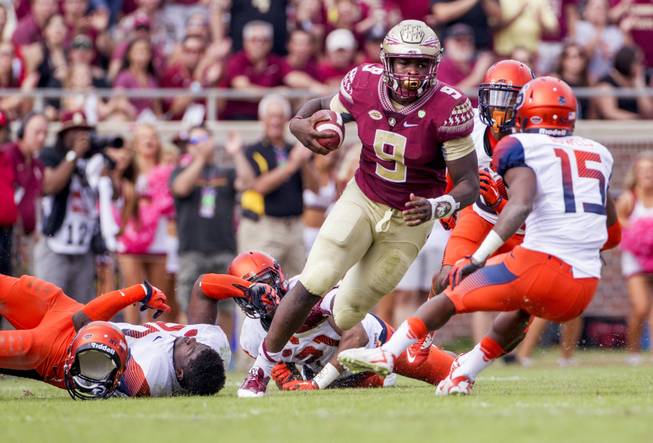 Florida State running back Jacques Patrick cuts through the Syracuse defense.