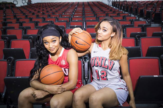 Dylan Gonzalez, left, and twin sister Dakota are as popular online as they are on the basketball court for UNLV.