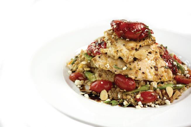 Brio grilled chicken with roasted balsamic peppers