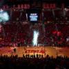 Hey Reb and the UNLV cheerleaders start off the evening with dancing and fireworks as the first home game of the season versus Cal Poly is set to start at the Thomas & Mack Center on Friday, November 13, 2015.