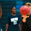 Centennial High School girls basketball coach Karen Weitz directs her players as to the best position to be in at certain play during practice on the first week of their season on Tuesday , November 17, 2015.