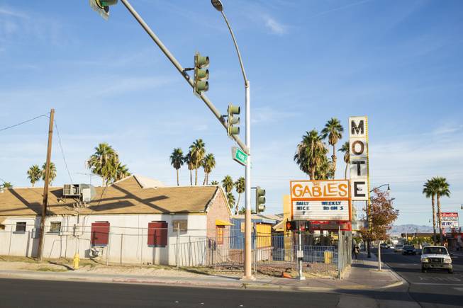 A look at the old Gables Motel on Fremont Street, Las Vegas, Nov. 17, 2015.