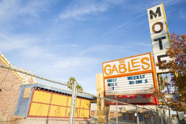 A look at the old Gables Motel, Fremont street Las Vegas, Nov. 17, 2015.