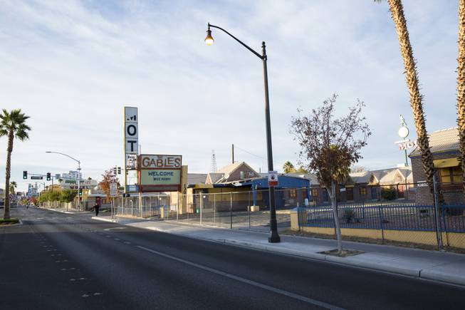 A look at the old Gables Motel, Fremont street Las Vegas, Nov. 17, 2015.