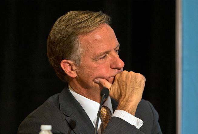 RGA Chair Gov. Bill Haslam of Tennessee speaks during a press briefing at the Encore Convention Center on Wednesday , November 18, 2015.