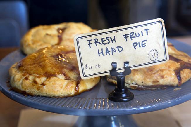 Fresh fruit hand pies are displayed at Mothership Coffee Roasters, 2708 N. Green Valley Parkway, in Henderson Sunday, Nov. 22, 2015.