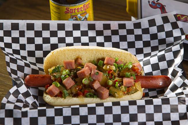 The 9th Island dog at the Steamie Weenie, 1500 N Green Valley Parkway, in the Pebble Marketplace in Henderson Sunday, Nov. 22, 2015.