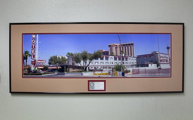 A photo of the Somerset House Motel, opened in 1962, is shown in Irwin Kishner's office Monday, Nov. 23, 2015.