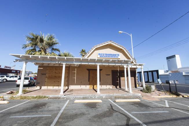Dapper Companies recently purchased three properties in the historic Huntridge area of Downtown Las Vegas and has started redeveloping them. Shown is a building which will be torn down on the lot of 1120 E. Charleston Blvd., the Huntridge Shopping Center, on November 19, 2015.