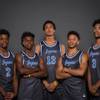 From left, Desert Pines' mens basketball players; Jordan Simon, Curtis Henderson, Greg Floyd Jr., Capri Uzan and Trevon Abdullah, Thursday, Nov. 12, 2015.